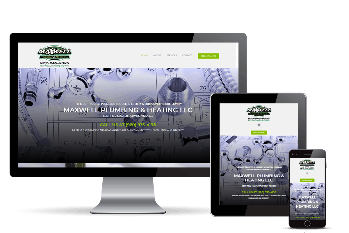 Maxwell Plumbing Heating LLC Lomira Wisconsin banner home page