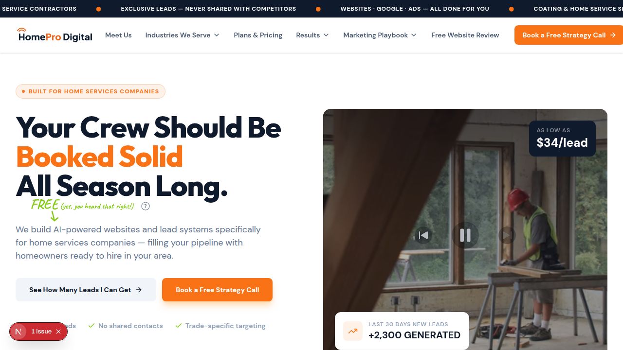 HomePro Digital — AI-Powered Lead Generation for Home Services