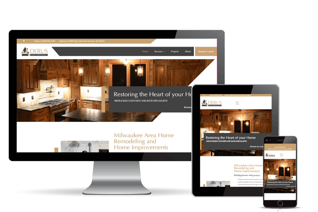 home contractor website for Derus banner home page