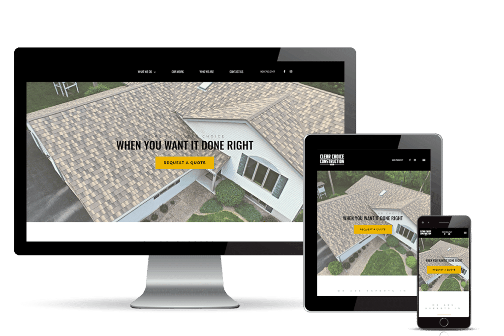 clear choice construction banner home page