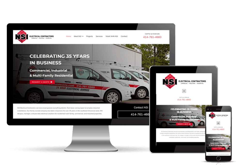 contractor website design for NSI Electrical contractor