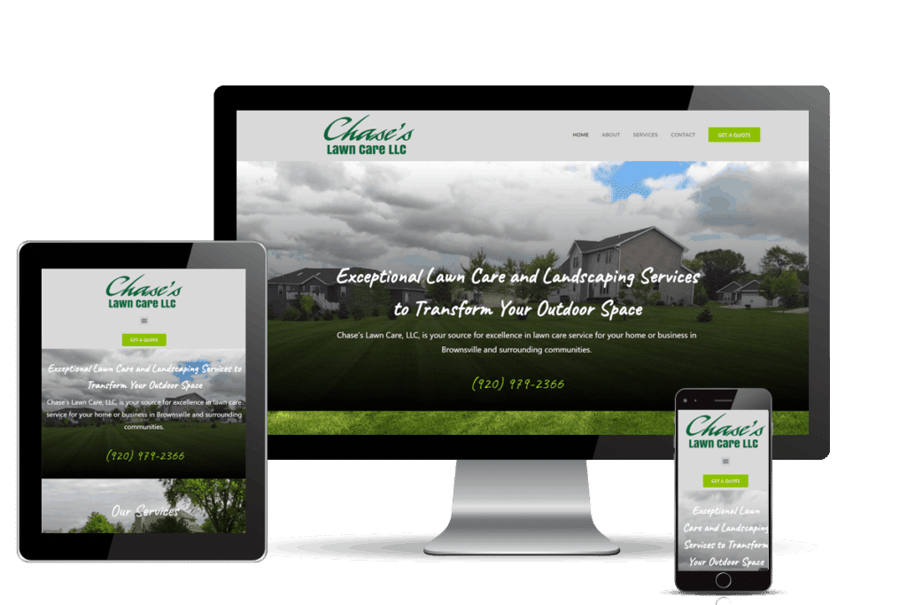 Chase's Lawn Care Website Redesign and hvac digital marketing