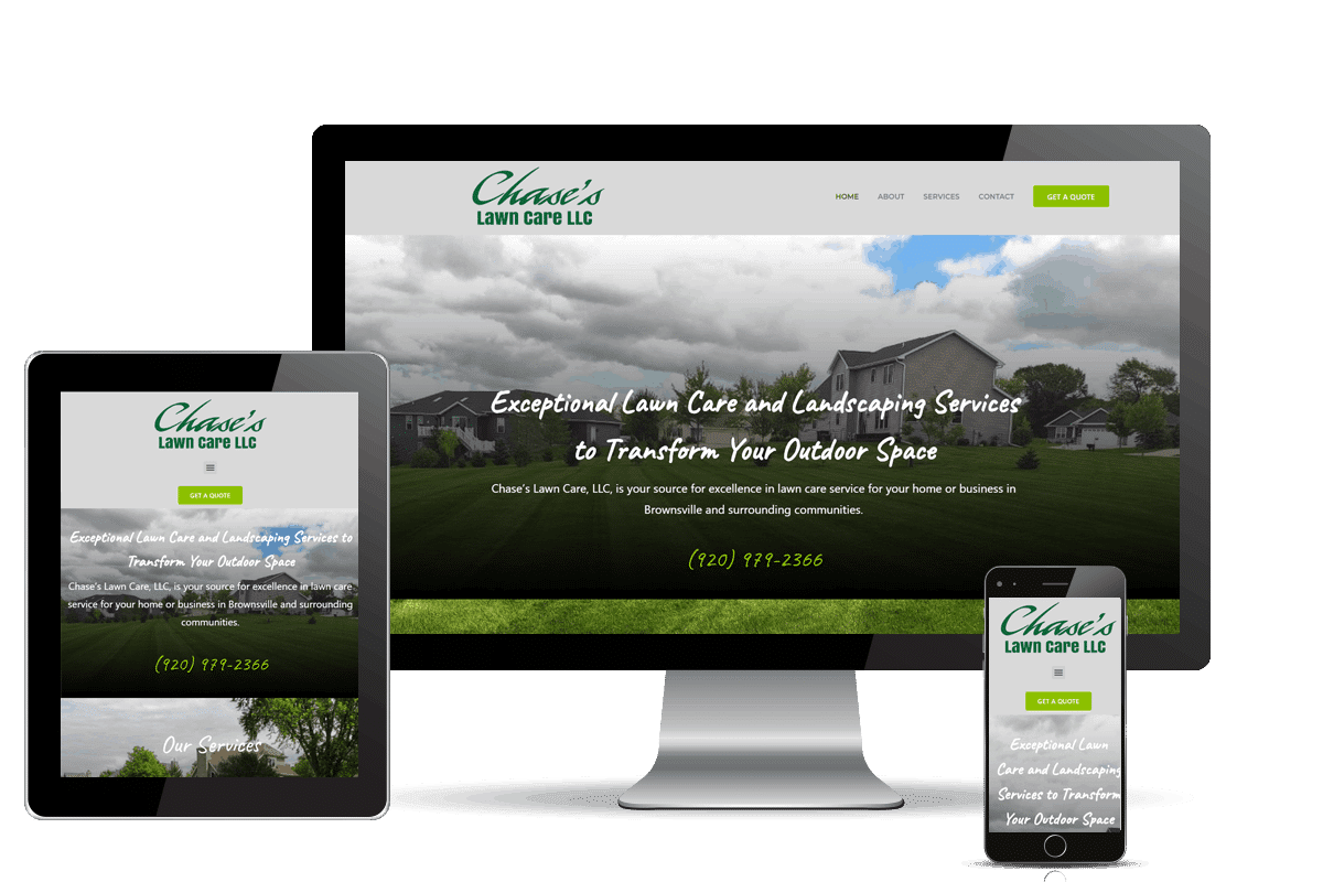 Chase's Lawn Care Website Redesign and hvac digital marketing