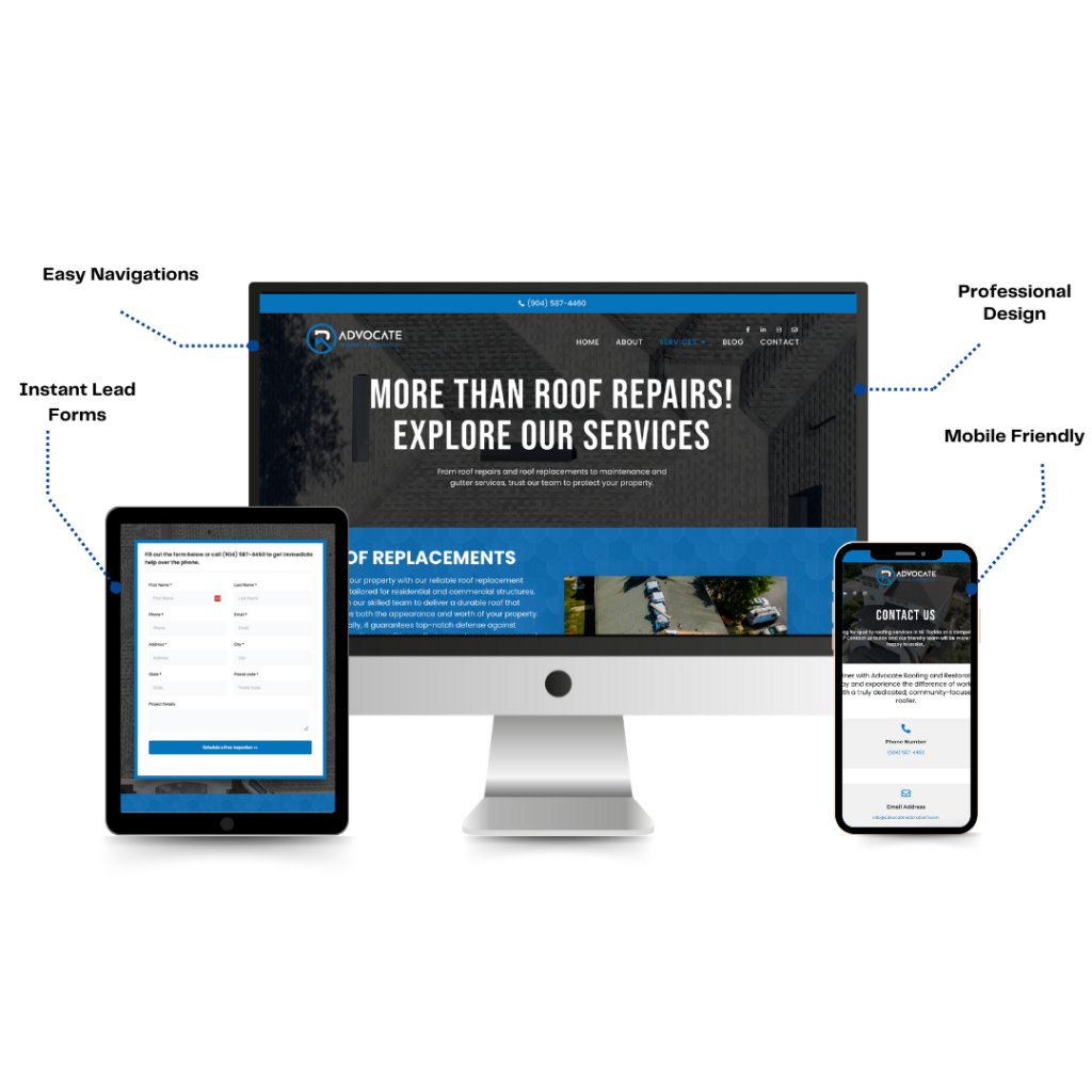 Custom roofing Website Design